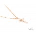Кръст Колие от 14К  Розово Злато с Диамант  Bloom Jewellery